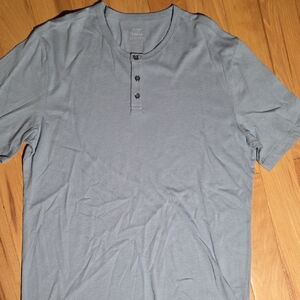 Flint & Tinder Slate Blue Grey Henley Large